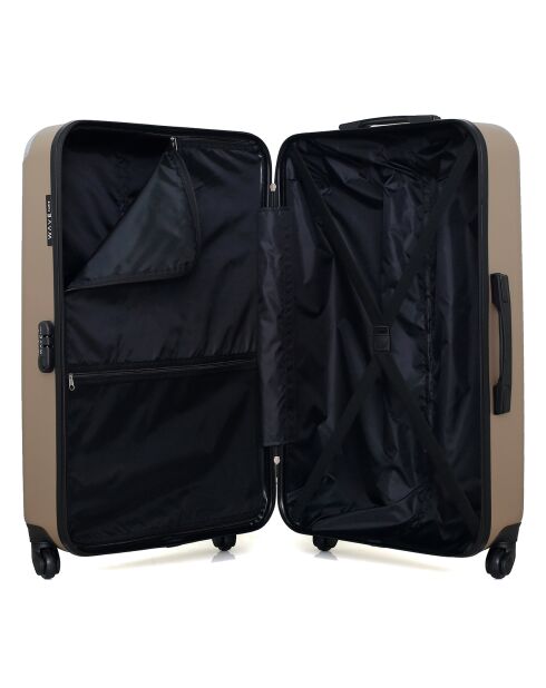 3 Valises 4 roues simples 55/65/75 cm Congo beiges