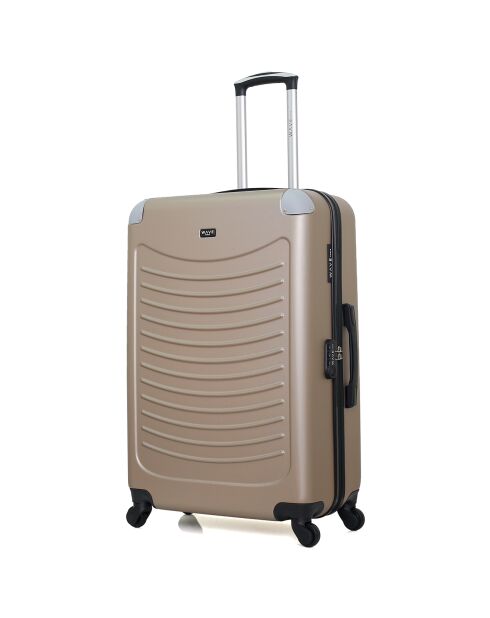 Valise Moyen Séjour 4 roues simples Congo 65 cm beige