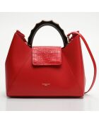 Ana rode leren handtas - 35x27x13,5 cm