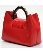 Ana rode leren handtas - 35x27x13,5 cm