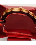 Ana rode leren handtas - 35x27x13,5 cm