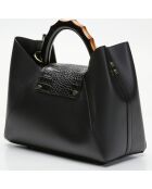 Bolso de mano Ana de piel negra - 35x27x13,5 cm