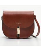 Sac bandoulière en Cuir Louis marron - 22x14x7 cm