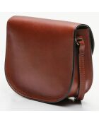 Sac bandoulière en Cuir Louis marron - 22x14x7 cm