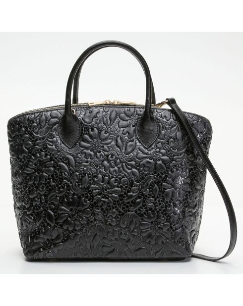 Madison schwarze Lederhandtasche - 38,5 x 27,5 x 15,5 cm