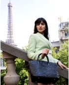 Madison schwarze Lederhandtasche - 38,5 x 27,5 x 15,5 cm