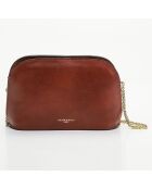 Sac bandoulière en Cuir Nora marron - 28x11x7 cm