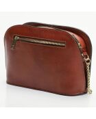 Sac bandoulière en Cuir Nora marron - 28x11x7 cm