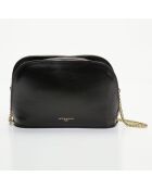 Bandolera Nora de piel negra - 26x11x7 cm