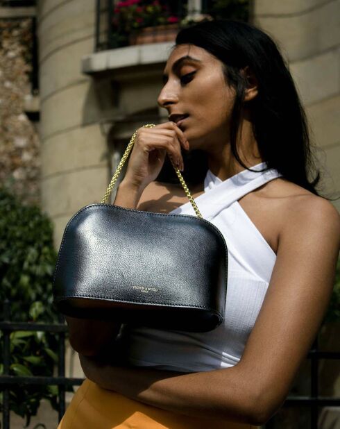 Borsa a tracolla Nora in pelle nera - 26x11x7 cm
