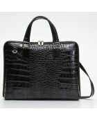 Schwarze Peyton-Aktentasche aus Leder - 38x29x6 cm