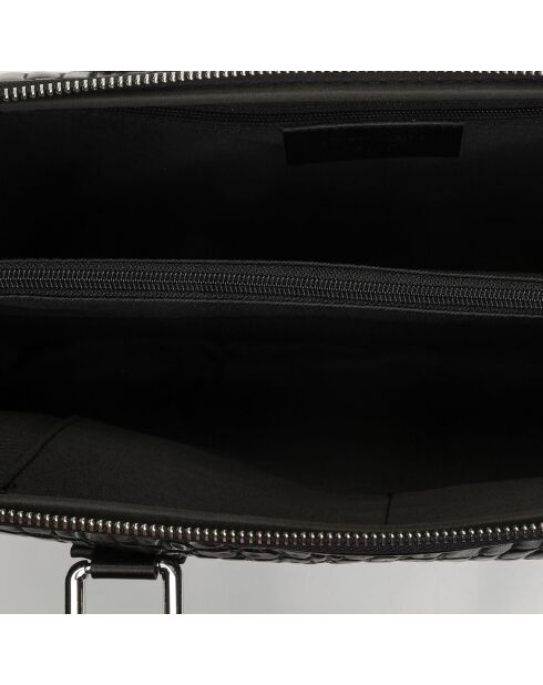 Schwarze Peyton-Aktentasche aus Leder - 38x29x6 cm