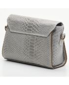 Sac bandoulière en Cuir croco Vera argenté - 21.5x7.5x14.5 cm