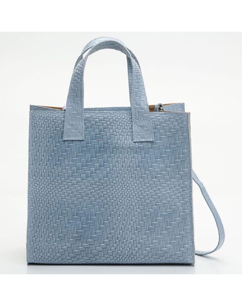 Sac à main en Cuir Vienna bleu - 27x24x12.5 cm