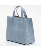 Sac à main en Cuir Vienna bleu - 27x24x12.5 cm