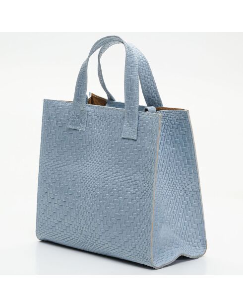 Sac à main en Cuir Vienna bleu - 27x24x12.5 cm