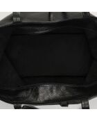 Tragetasche aus metallischem Vog-Leder, 28,5 x 38 x 12 cm, Schwarz