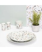 Sel/Poivre en Porcelaine effet terrazzo rose/bleu/orange/noir - 8.5x4.5 cm