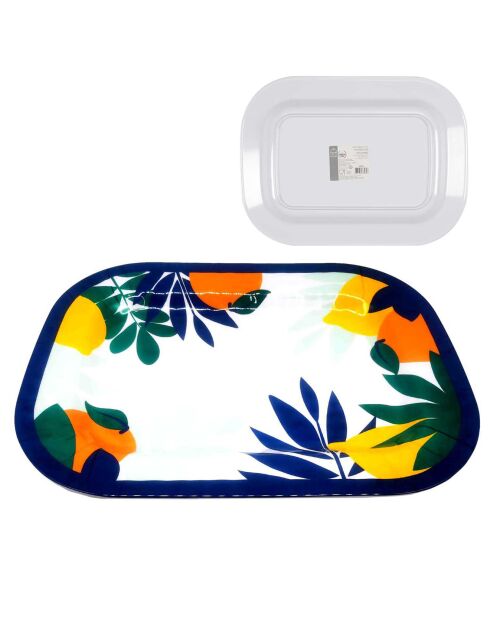 Plat de service Rio jaune/vert/bleu/orange - 43x32.8 cm