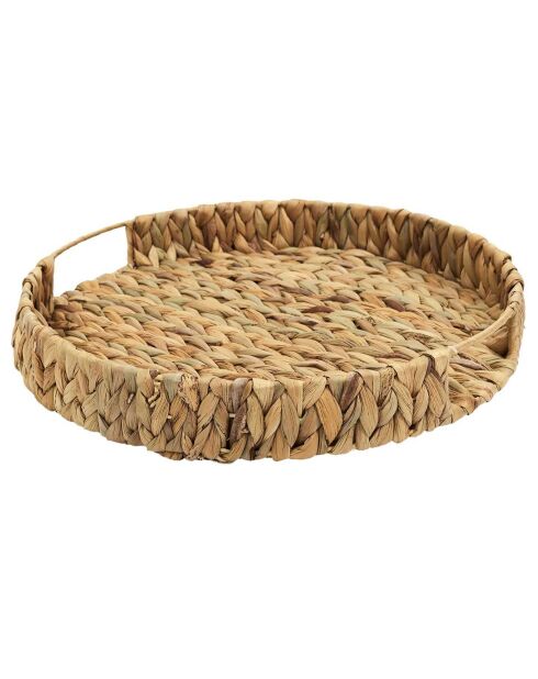 Plateau tressage naturel beige - 40x40 cm
