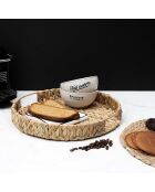 Plateau tressage naturel beige - 40x40 cm