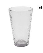 4 Verres martelés fumés transparent - 34 cl