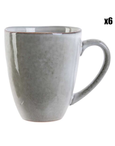6 Mugs Au grès du temps gris - 30 cl