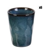 6 Gobelets expresso Au grès du temps bleus - 10 cl