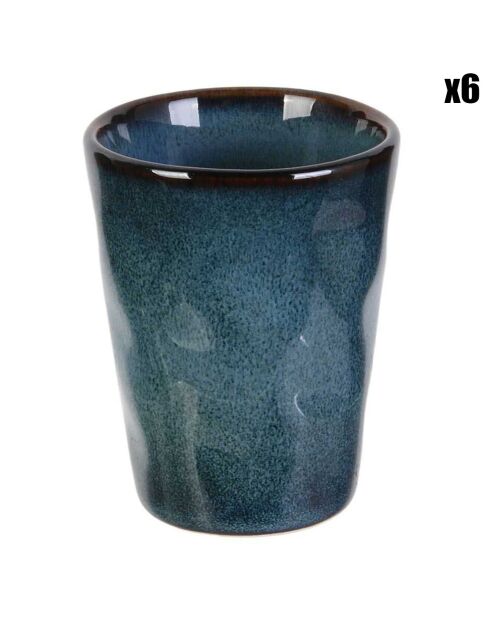 6 Gobelets expresso Au grès du temps bleus - 10 cl