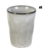 6 Gobelets expresso Au Grès du temps gris/vert - 10 cl