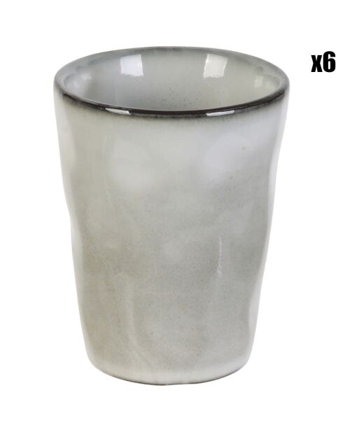 6 Gobelets expresso Au Grès du temps gris/vert - 10 cl