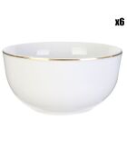 6 Bols en Porcelaine Liseré doré blanc/doré - 50 cl