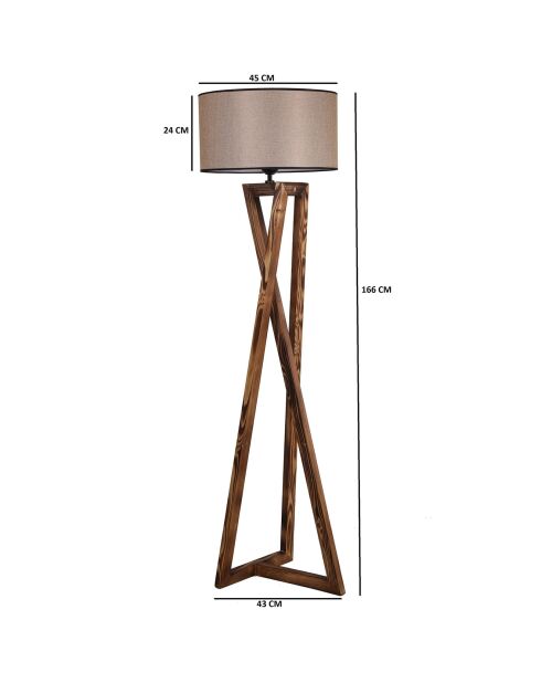 Lampadaire Macka marron - 45x166 cm