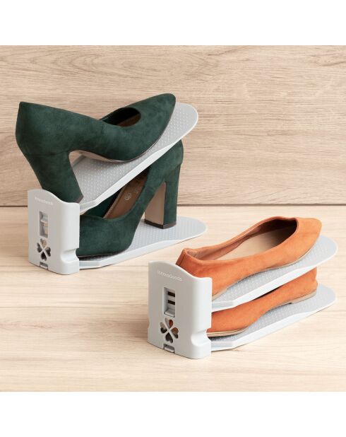 Sholzzer verstellbares Schuhregal für 6 Personen, 10 x 17 x 26 cm