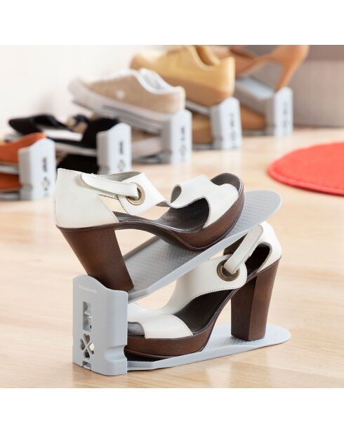 Sholzzer verstellbares Schuhregal für 6 Personen, 10 x 17 x 26 cm