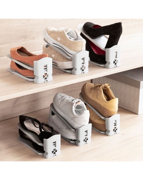 Sholzzer verstellbares Schuhregal für 6 Personen, 10 x 17 x 26 cm