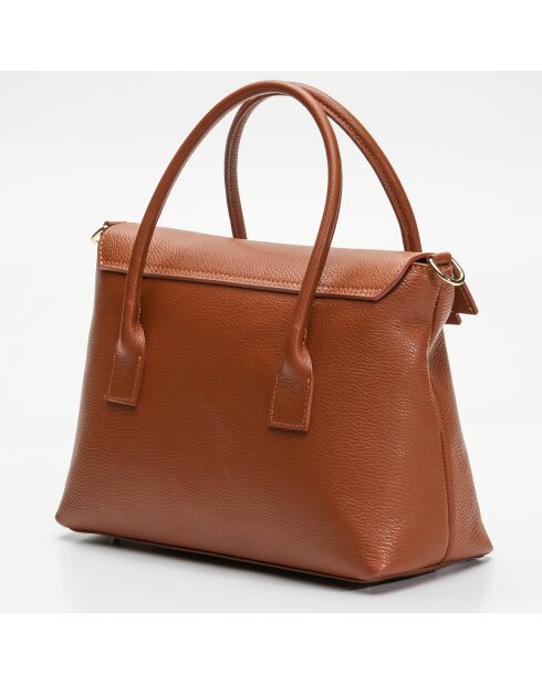 Sac à main en Cuir Amy camel - 31.5x23.5x13 cm