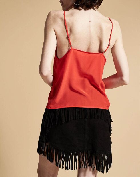 Caraco 100% Soie Tal rayé rouge