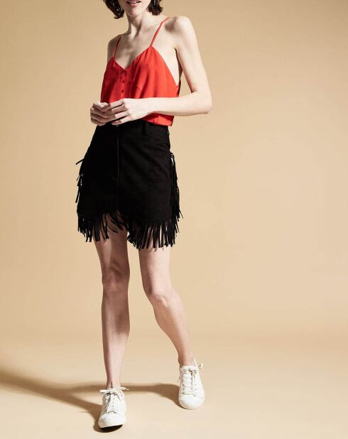 Caraco 100% Soie Tal rayé rouge