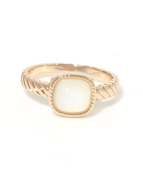 Bague Pamela Nacre blanche en laiton doré