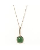Collier Phybie Agate verte en laiton doré