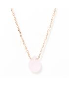 Collana Ivica in quarzo rosa in ottone dorato