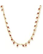 Collier Linn Agate rouge en laiton doré