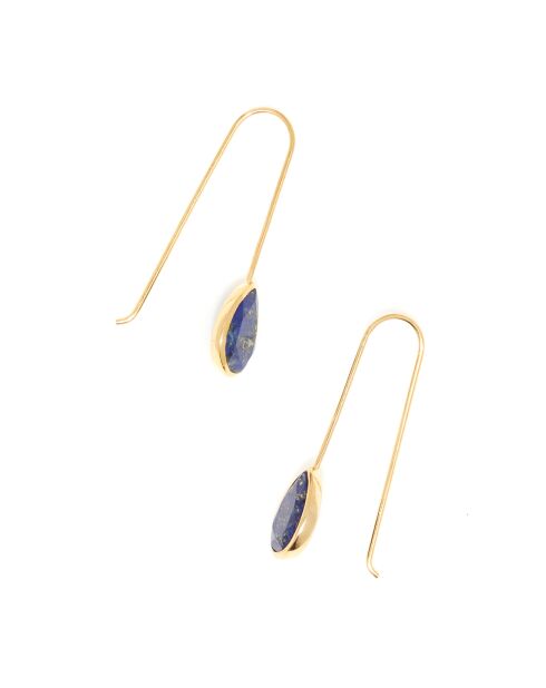 Boucles d'oreilles Rosalie Lapis en laiton doré