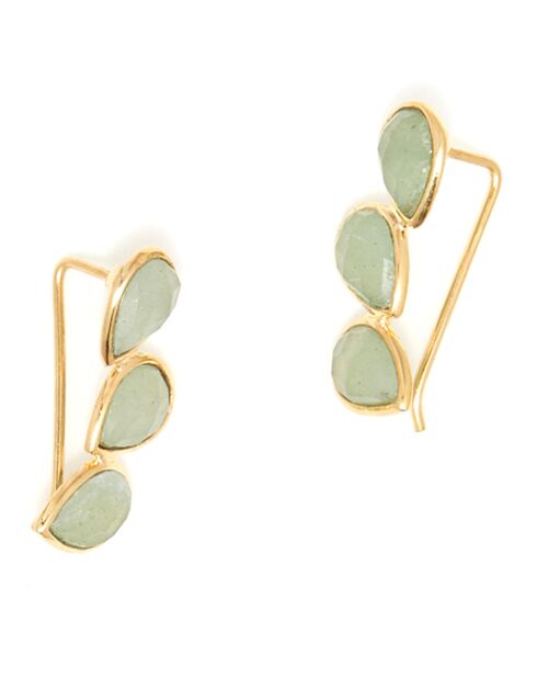 Boucles d'oreilles Vicky Aventurine en laiton doré