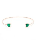 Jonc Rosy Agate verte en laiton rosé