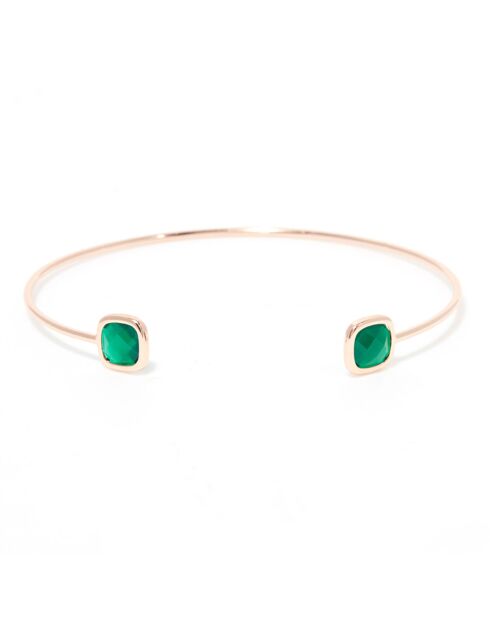 Jonc Rosy Agate verte en laiton rosé