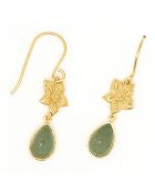 Boucles d'oreilles Louisa Aventurine en laiton doré