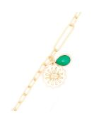 Bracelet Rachelle Onyx verte en laiton doré