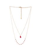 Collier Paola Jade rouge en laiton doré